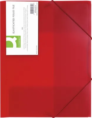 Produktbild von Connect Folder Clip & Elastic Frosted Red, 32 cm, 24,8 cm, Rot, 24 Stück