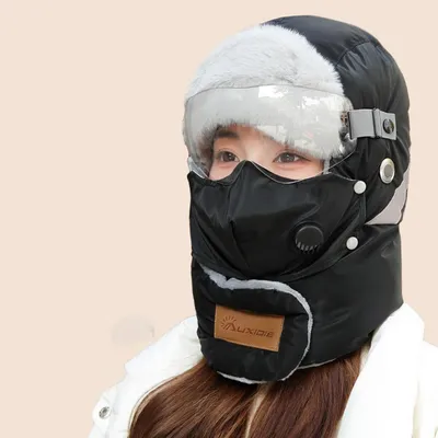 Produktbild von INF 4-in-1 Winter Radfahren/Ski Mütze: Reflektierend, Winddicht, Thermisch Schwarz