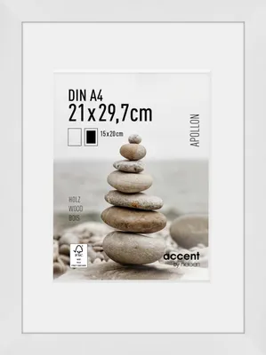 Produktbild von accent by nielsen Holz Bilderrahmen Apollon, 21x29,7 cm (A4), Weiß