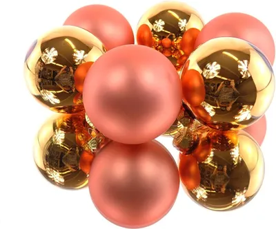 Produktbild von Christbaumkugeln Warmes Orange 3 x glänzend & 3 x matt Ø 8 cm aus Glas - 6er Set