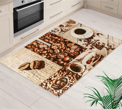 Produktbild von Teppich - Trittfläche 3D-Druck - Breite 80 cm , Länge 120 cm - Braun