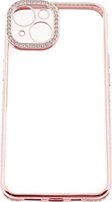Immagine prodotto di Diamond case elegante custodia per smartphone sfondo trasparente compatibile con iPhone 14 Plus rosa