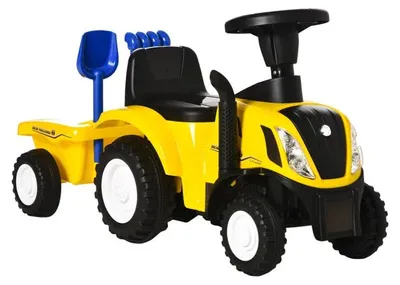 Produktbild von Kinder-Traktor-Tretauto mit Anhänger | Farbe: Gelb | Abmessungen: 29x91x44 cm