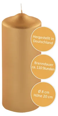Produktbild von FINK Stumpenkerze Candle - gold - H. 20cm x D. 8cm