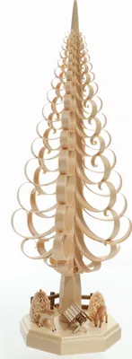 Produktbild von Tischdekoration Spanbaum mit Reh + Krippe + Bäume BxHxT 18,5x50x18,5cm NEU