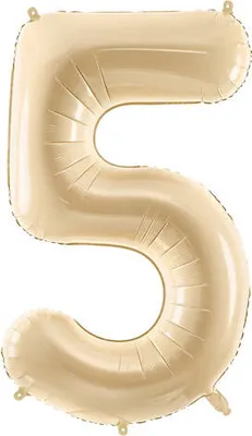 Produktbild von Folienballon Zahl „5“, 72cm, beige