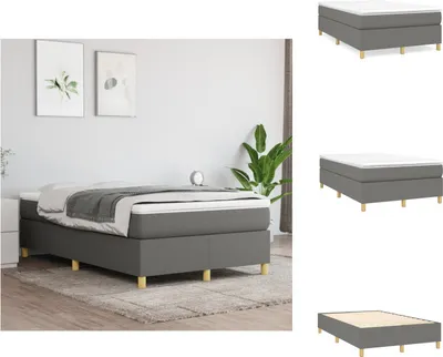 Produktbild von vidaXL Boxspringbett Dunkelgrau 120x200 cm Stoff - Betten & Bettgestelle
