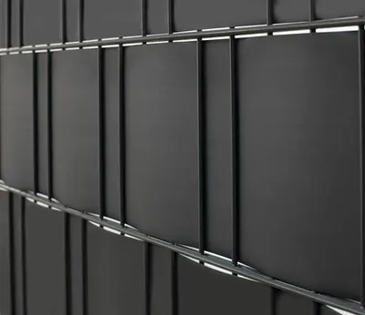 Produktbild von Sichtschutzstreifen Konsta für Doppelstabmatte glatt PVC 5 Streifen 251,5 x 19,2 cm anthrazit