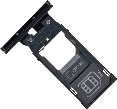 Produktbild von Sony Xperia XZ3 Dual SIM (H9436) Simkartenhalter und Micro-SD Card Fach, Original Ersatzteil, Schwarz
