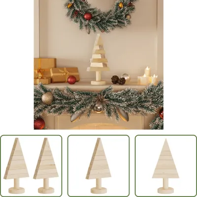 Obrázek produktu pro The Living Store Dekorativní vánoční stromky 2 ks. Dřevo 30 cm borovicový masiv