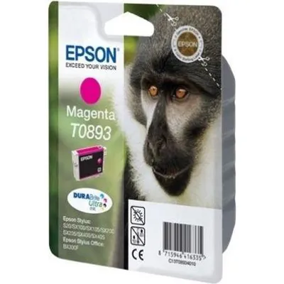 Obrázok produktu pre Epson Monkey Inkoustová Magenta T0893 DURABrite Ultra Ink, Purpurová, Atrament na pigmentovej báze, 1 kusov