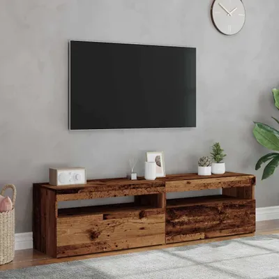 Produktbild von "Rabatt" TV-Schränke mit LED-Leuchten 2 Stk. Altholz-Optik Holzwerkstoff - TV-Schränke CC24228