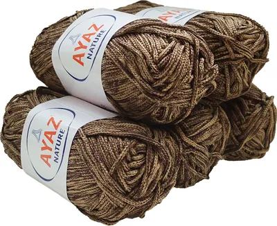 500g Strick-Garn Nature Strickwolle Häkelgarn Makramegarn, braunbeige