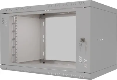 Zdjęcie produktu dla Rack Cabinet 19" 6U, 350mm, Glass Door, Gray