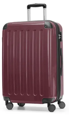 Produktbild von HAUPTSTADTKOFFER - Alex - Hartschalen-Koffer erweiterbarer Trolley glänzende Hartschale Aufgabegepäck Rollkoffer Reisekoffer, 65 cm, 74 Liter,Burgund