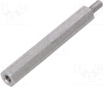 Obrázek produktu pro 10 kusů distančních vložek se závitem, vnitřní závit: M2,5, délka 35 mm, vnější závit: M2,5, rozměry 242 x 35 mm, distanční prvek