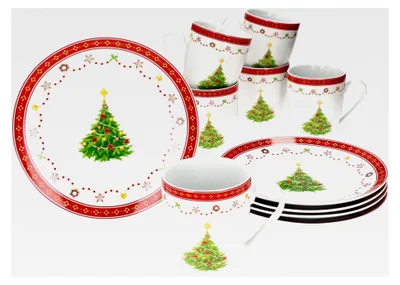 Produktbild von 12-teiliges Frühstücksset Weihnachtstraum für 6 Personen