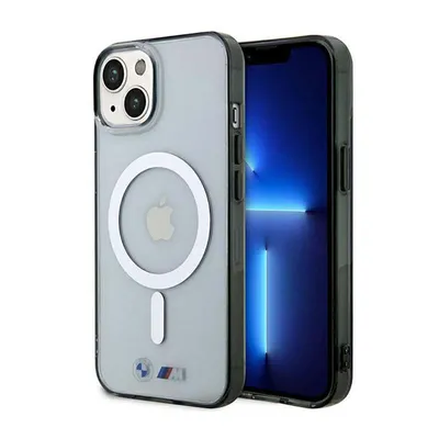 Produktbild von BMW BMHMP14SHCRS iPhone 14 6.1  Hülle transparent Hardcase Silver Ring MagSafe Handyhülle