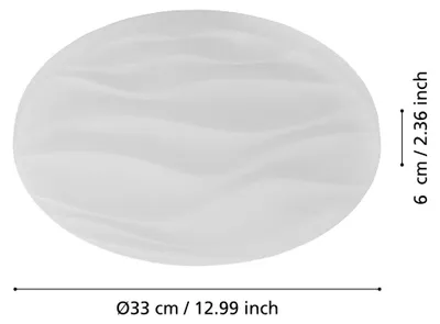 Image de Eglo 99343 BENARIBA LED Plafonnier 14,6W Ø330mm blanc blanc chaud