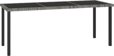 Image de vidaXL Table de jardin grise 180x70x73 cm Poly rotin