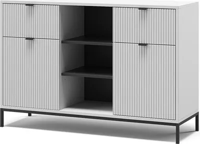 Produktbild von Kommode Vicco Eliza Weiß 120 x 81.2 cm mit 2 Schubladen und 2 Türen, Model 56448