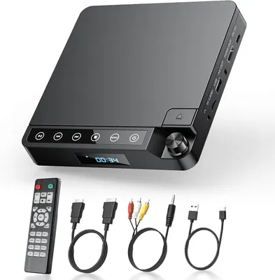Productafbeelding van DVD Speler - Mediaspeler CD - Films Kijken - Regiovrij Afspelen - Mini Formaat - Zwart