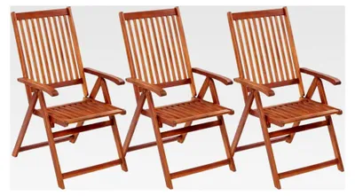 Produktbild von Klappbare Gartenstühle 3 Stück aus Akazienholz