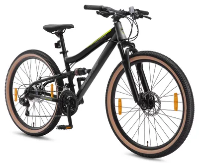 Produktbild von BIKESTAR Fully Mountainbike 26 Zoll | 15 Zoll Rahmen, 21 Gang Shimano Schaltung, Scheibenbremse | Schwarz