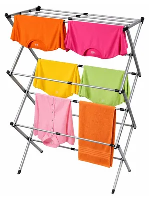 Image de Séchoir à linge télescopique - Pliable - 43 à 114 cm - Acier inoxydable - Intérieur et extérieur
