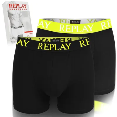 Immagine prodotto di REPLAY Intimo Uomo 2 Pezzi Intimo in Cotone Set Giallo-Nero Taglia XL