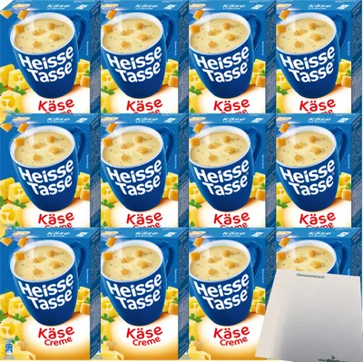 Produktbild von Erasco Heisse Tasse Käse-Cremesuppe 12er Pack (36 Beutel a 18g) + usy Block