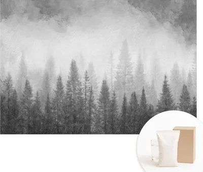 Obrázek produktu pro Samolepicí fototapeta – nástěnné malby do obývacího pokoje – 152 x 104 cm – dekorativní fólie na stěny – moderní design pro výzdobu stěn – tapety do interiérů – lesní mlha