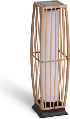 Produktbild von LED Stehlampe Außen Solar Rattan Arley Natürlich