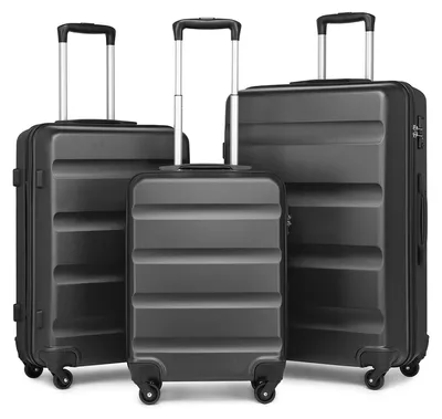 Image de Valise rigide - Ensemble de 3 valises - 4 roulettes multidirectionnelles - Serrure TSA - Tailles : 48/61/71 cm - Gris