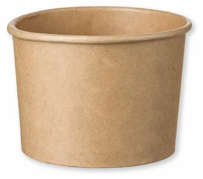 Produktbild von 50x Eisbecher Feinkostbecher aus Kraftpapier  rund 230 ml braun Ø 90 mm