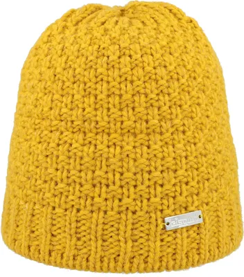 Image de Bonnet en laine pour femmes, couleur ocre, taille M (57-58 cm), modèle Eisglut Mareikel, fabriqué en Europe (UE)