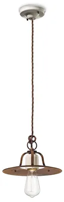 Zdjęcie produktu dla Ferroluce Grunge vintage lampa wisząca Ø 25cm okrągła