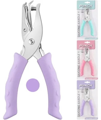 Image de Perforatrice manuelle pour métal, couleur violette, avec poignée ergonomique, diamètre de trou : 6 mm