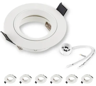 6x Einbau Strahler Rahmen weiß Decken Spot Leuchten LED Halogen GU10 230V SEBSON