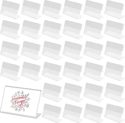 Produktbild von Vielseitige und transparente Mini-Karten- und Preishalter aus Acryl für Geschäfte und Büros