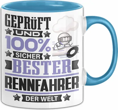 Produktbild von Rennfahrer Geschenk Lustiger Spruch für Rennfahrer Geschenkidee Bester Rennfahrer Der Welt (Blau)