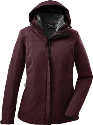 Produktbild von Killtec - Damen 3 in 1 Funktionsjacke mit abzippbarer Kapuze und einzippbarer Fleecejacke (37948), Größe:36, Farbe:Weinrot (00445)