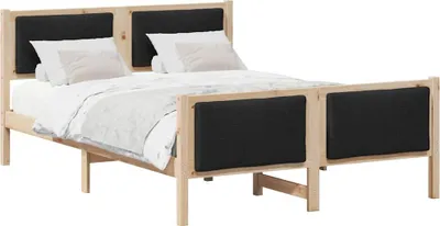 Produktbild von Bettrahmen mit Kopfteil Schwarz 160 x 200 cm Stoff