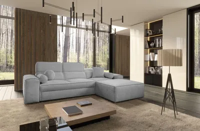 Produktbild von Ecksofa Couch VITO I Hellgrau Modern mit Schlaffunktion Links/Rechts