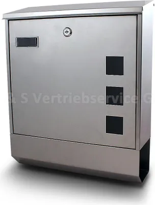 Produktbild von Bituxx Edelstahl Briefkasten mit Zeitungsrolle Eckig MS-13172