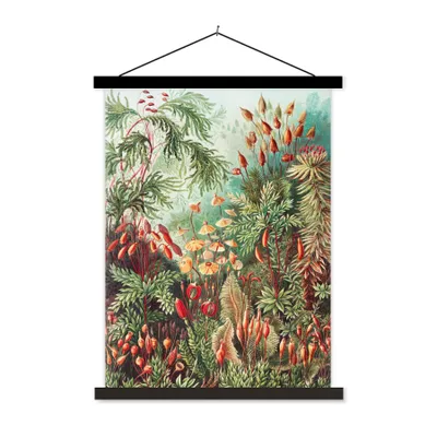 Produktbild von MuchoWow® Textilposter Blumen - Kunst - Vintage - Natur - Botanisch 40x53 cm mit schwarzem Rahmen - Abbildung