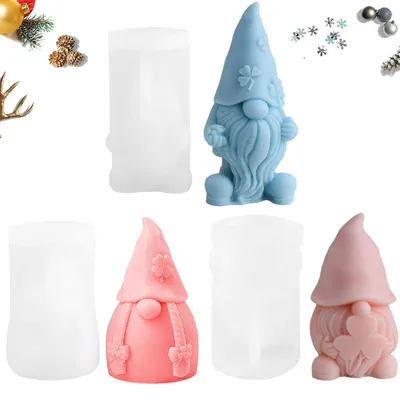 Produktbild von 3D Wichtel Silikonform für Kerzen & Seifen, 3er Set, Weihnachten