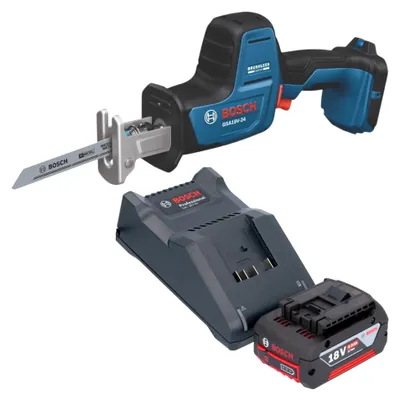 Immagine prodotto di Sega reciproca a batteria Bosch GSA 18V-24 Professional, 18 V, 230 mm, motore brushless, inclusa 1 batteria da 4,0 Ah e caricabatterie