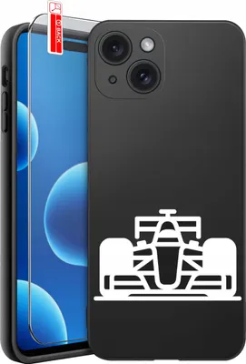 Productafbeelding van iPhone 15 hoesje met auto- en automotievenmotieven + beschermglas 9H