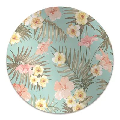 Produktbild von Rundmatte - Stuhlunterlage Bürostuhlunterlage - Rund Ø 100 cm - Bodenmatte - Fußmatte - Pastellblumen